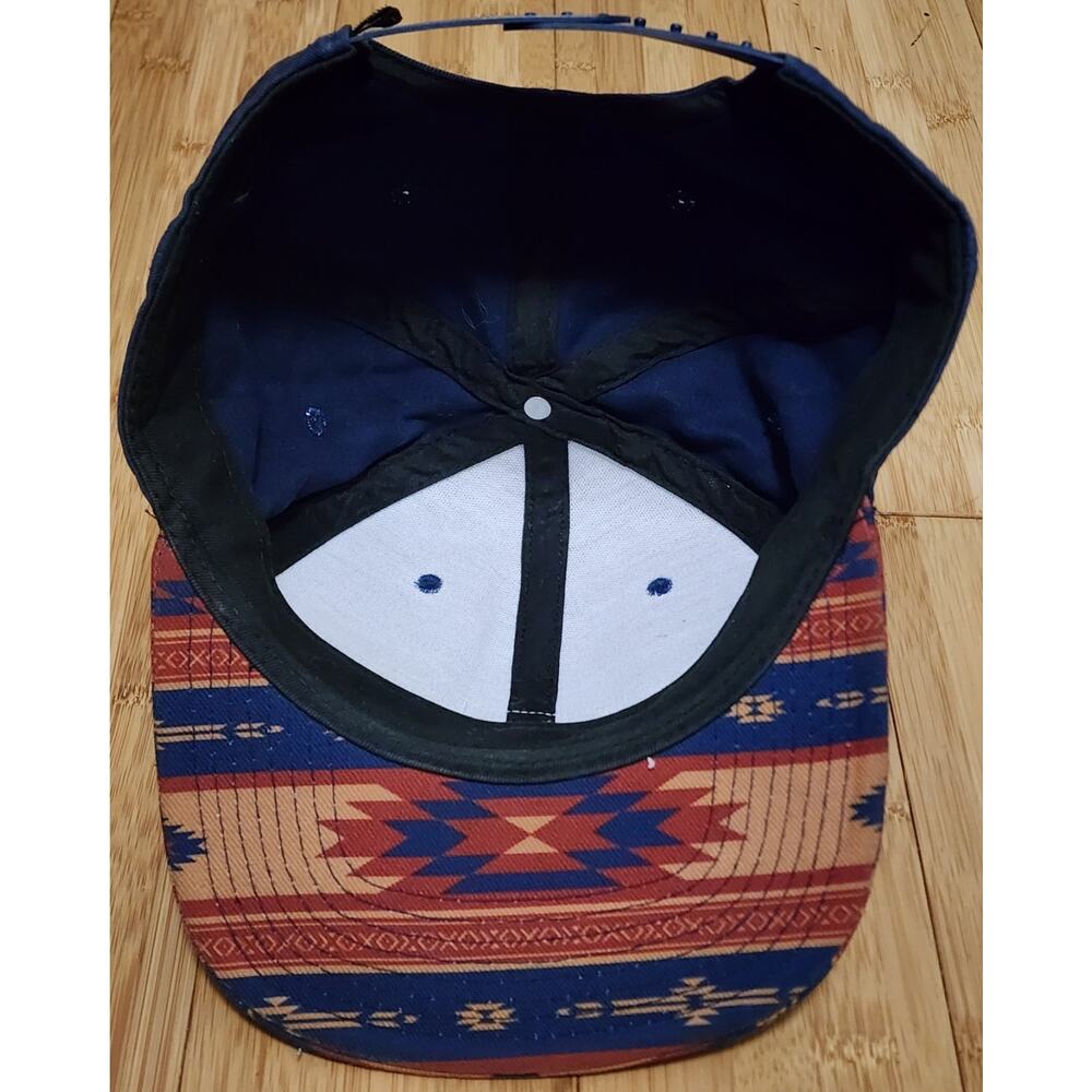 VANS Off The Wall Skate Skateboarding Hat Snapback Cap Adjustable Blue Red Aztec - Picture 6 of 7